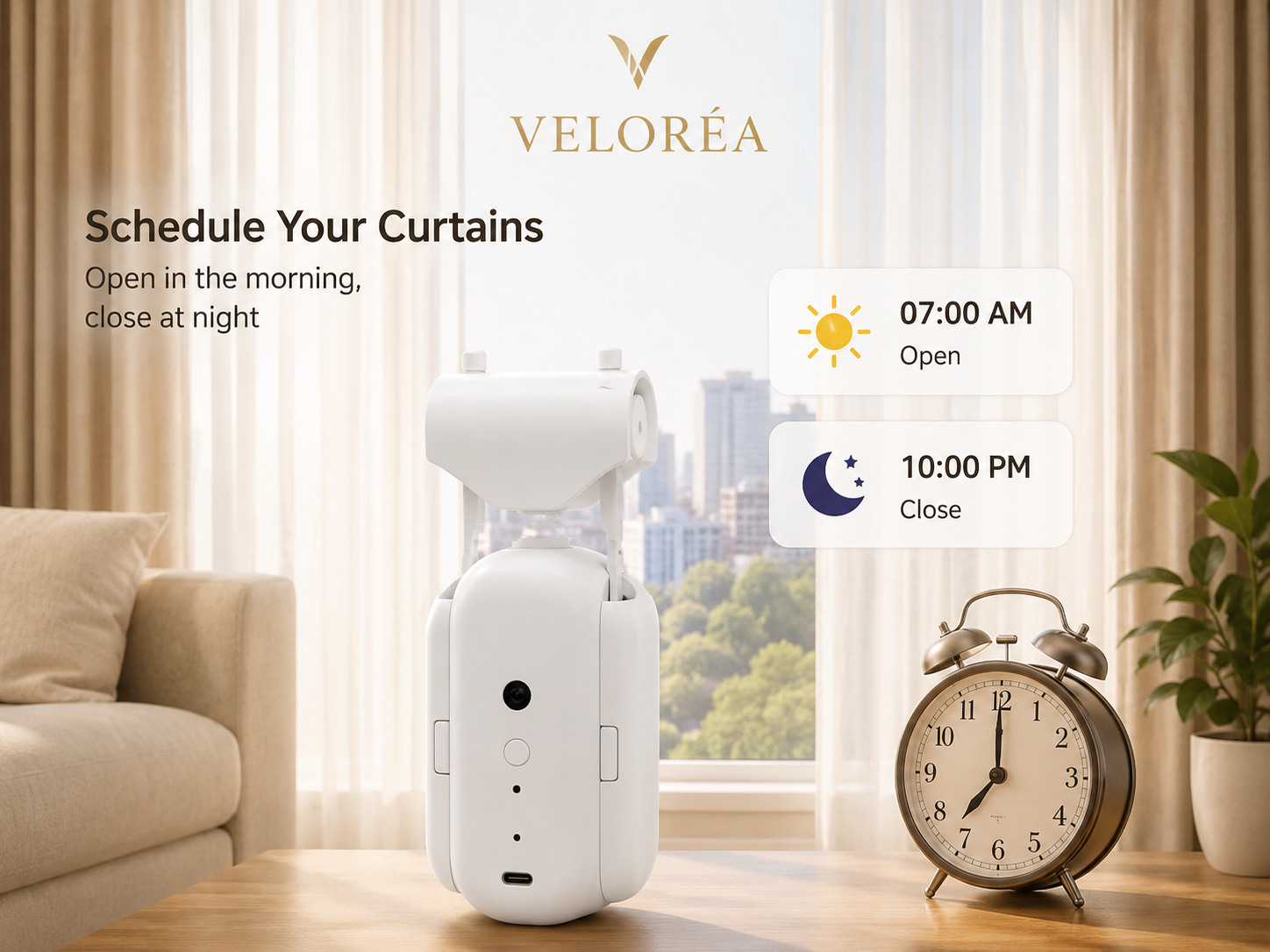 Smart Electric Curtain Robot – Automatic Curtain Opener for Rod & Track Curtains