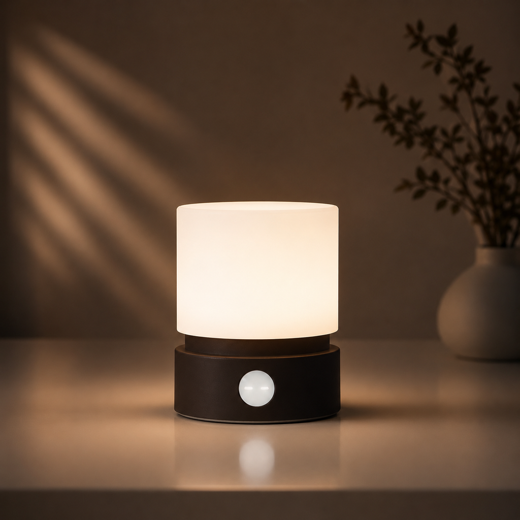 VELOREA Rechargeable Night Light with Touch Control & Smart Timer | Warm LED Bedside Lamp
